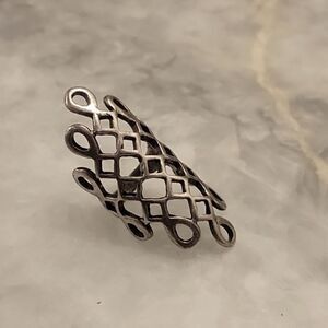 Avant Garde Paris Silver Damier Ring Goth Grunge Punk Cage Witchy Indie Moto 8